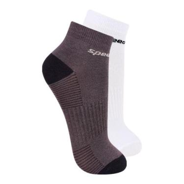Imagem de Kit com 2 Pares de Meias Cano Curto Speedo 8034 Colorido, Cinza, 39-44