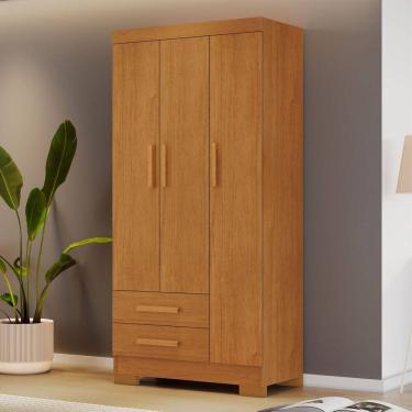 Imagem de Guarda-roupa Multiuso com 3 Portas e 2 Gavetas Ébano Cinamomo