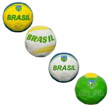 Imagem de Kit 4 Bolas De Futebol Brasil Campo, Futsal Escola Infantil