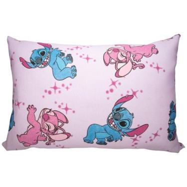 Imagem de Fronha Travesseiro 100% Algodão Stitch Angel Rosa Infantil - Portallar