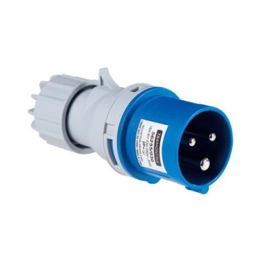 Imagem de Plugue Movel Industrial 2P+T 16A 220-250V 6H Azul IP44 56255030 Tramon