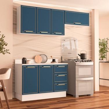 Imagem de Cozinha Modulada 3 Pecas com Tampo e Rodape Amara Politorno