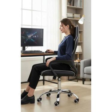Imagem de Cadeira Ergonômica Escritório Ajustável PRETA - Conforto NR1 - Congrat