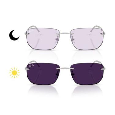 Imagem de Óculos De Sol Ray Ban Essentials Prata Transitions Ametista RB3768 003