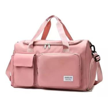 Imagem de Bolsa de Viagem Academia Passeio Resistente - Transversal, Rosa