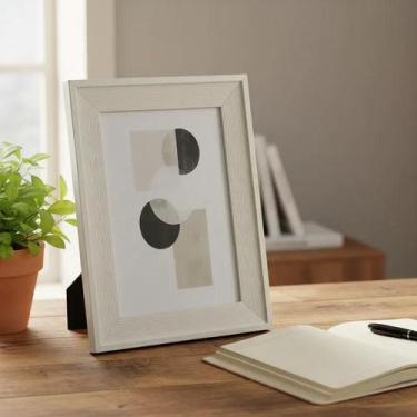 Imagem de Porta Retrato Decorativo Off White 15x20cm Em Poliestireno E Vidro - C
