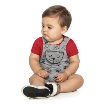 Imagem de Conjunto Bebê Infantil Menino Camiseta Macacão Bordado - Elian, M