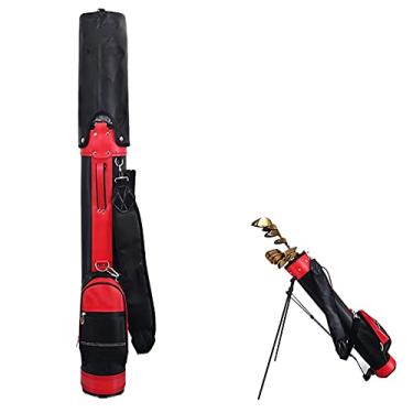 Imagem de Yajun Bolsa de golfe com pacote de suporte para homens e mulheres, bolsa de transporte de grande capacidade para suporte de 9 tacos, vermelha