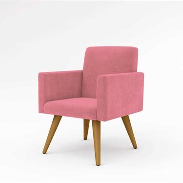 Imagem de Cadeira Estofada Poltrona P/Sala Balaqui Decor rosa