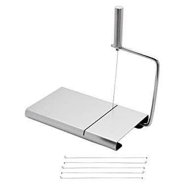 Imagem de Mimo Style Cortador e Fatiador de Queijo, Feito Inteiramente em Aço Inoxidável. Produz Fatias Lisas e Uniformes de Queijos Duros ou Semi-moles. Elegante, Fácil de Usar, Resistente e Durável