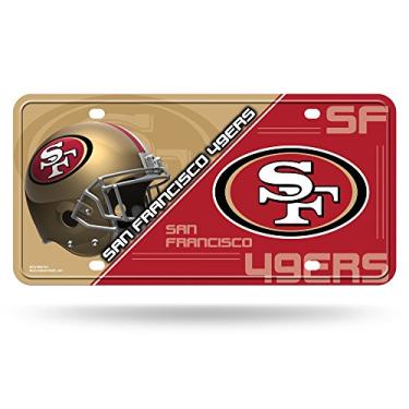 Imagem de Rico Industries Placa de licença NFL San Francisco 49Ers Unissex San Francisco 49Ers Metalsan Francisco 49Ers Placa de licença Metal, Cor da equipe, Tamanho único
