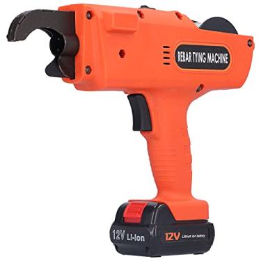 Imagem de Máquina de amarrar vergalhão, máquina de amarrar elétrica de 0,8 mm de diâmetro de fio com bateria de 4500 mAh para lingotes de aço de alumínio para embalagem pesada (bateria dupla, transparência)