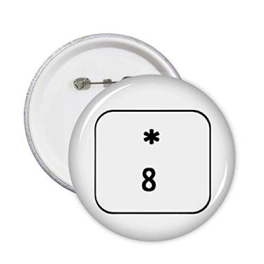 Imagem de Símbolo de teclado 8 Art Deco presente alfinetes da moda crachá botão emblema acessório decoração 5 peças