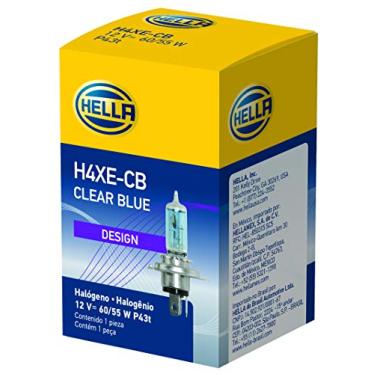 Imagem de HELLA Lâmpada de design azul transparente H4XE-CB, 12V, 60/55W