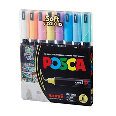 Imagem de Marcador, Uni-Ball, Uni Posca Soft Colors, PC-1MR, 60.9800, 8 Cores Pastel