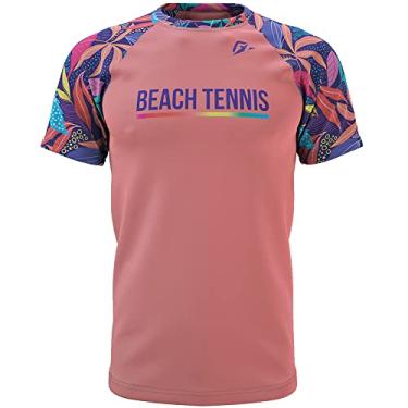 Imagem de Camiseta Raglan Beach Tennis Unissex Beach Tennis Floral Salmão