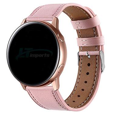 Imagem de Pulseira 20mm Couro compatível com Samsung Galaxy Watch Active 1 e 2 - Galaxy Watch 3 41mm - Galaxy Watch 42mm - Amazfit GTR 42mm - Amazfit GTS - Amazfit BIP - Marca LTIMPORTS (Rosa)