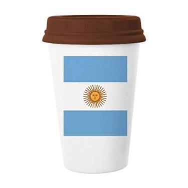 Imagem de Caneca de cerâmica com a bandeira nacional da Argentina para o país da América do Sul