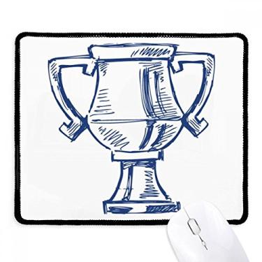 Imagem de Mousepad azul antiderrapante Football Championship Trophy para escritório, preto, bordas, presente
