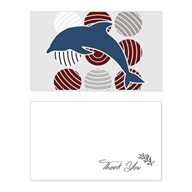 Imagem de Desenho de círculo de golfinho ilustrado cartão de agradecimento aniversário aniversário saudação casamento agradecimento