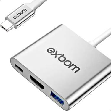 Imagem de Cabo Adaptador 3 em 1 Conversor USB Tipo-C para HDMI + USB 3.0 + Tipo C Mac