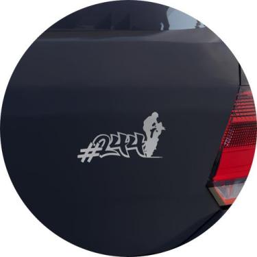 Imagem de Adesivo de Carro 244 Empinando a Moto - Cor Prata - Melhor Adesivo, Pr