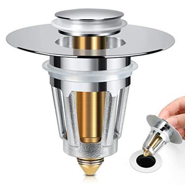 Imagem de Rolha universal para pia de banheiro, para filtro de ralo de 2,8 a 3,8 cm tipo bala, filtro de ralo de pia e conversor de banheira sem transbordamento com cesta