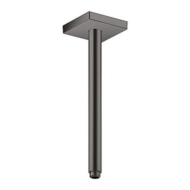 Imagem de AXOR 26438341 Tubo de extensão ShowerSolutions para montagem no teto, 30,48 cm em braço de chuveiro cromado preto escovado