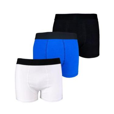 Imagem de Kit com 3 Cuecas Boxer Box Try Basics Algodão Cotton Lisa Básica Casua