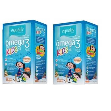 Imagem de Kit 02 Ômega3 Pro Kids 30 Cps Mastigável  Laranja- Equaliv