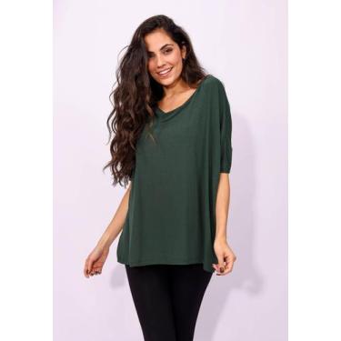 Imagem de Blusa Ampla Malha Morcego Verde Musgo - Amazonia Vital