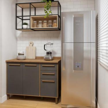 Imagem de Balcão 120cm 3 Portas 2 Gavetas Salvador - Valdemóveis