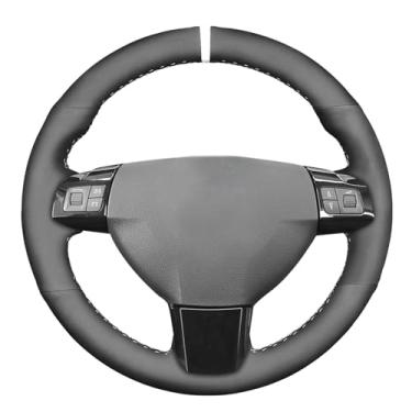 Imagem de MEWANT Capa de volante de carro de camurça preta respirável DIY para Opel Astra (H) 2004-2009 / Signum 2004-2008 / Vectra (C) 2005-2009 acessórios de volante