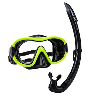 Imagem de oshhni Conjunto de snorkel, máscara de mergulho, equipamentos leves, óculos de mergulho para adultos, óculos de natação para mergulho para mergulho aquáticos, Amarelo