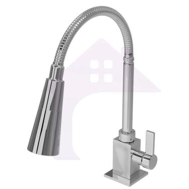 Imagem de Torneira Cozinha Gourmet Quadrada Mesa Bancada Pia Flexível