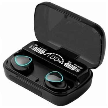 Imagem de Fone de Ouvido Bluetooth TWS 5.1 Luz LED Azul Microfone À Prova d’Água IPX4 Estojo Carregador Powerbank In-Ear Estéreo Cancelamento De Ruído Para Esportes Jogos Músicas