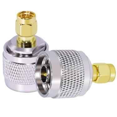 Imagem de CNARIO 2 peças conector coaxial SMA para N tipo N macho para SMA macho adaptador de antena RF coaxial CB conversor de antena de rádio para antena WiFi transmissão rádio