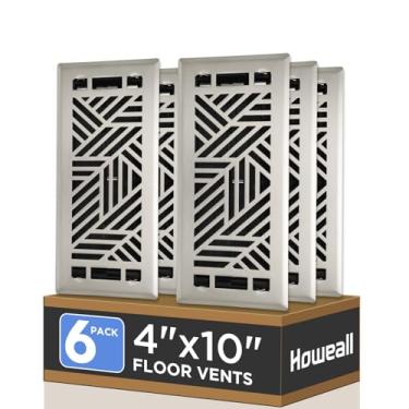 Imagem de Howeall Pacote com 6 unidades de 10 x 25 cm, registro de piso para caminhável, fácil ajuste, alavanca, suprimento de ar, aberturas de piso - Design Brooklyn - Tampa de ventilação para piso de casa