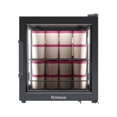 Imagem de Refrigerador Bancada Com Porta De Vidro 85l Gfb75cb Gelopar Expositor All Black 110v
