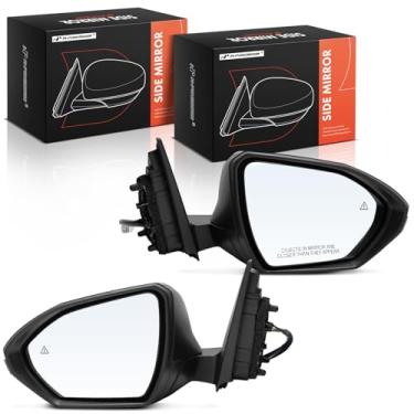 Imagem de A-Premium Par (2) espelhos retrovisores elétricos do lado do motorista e do passageiro - compatível com Hyundai Tucson/Santa Cruz 2022-2024 - Retrovisor retrovisor externo preto dobrável manual