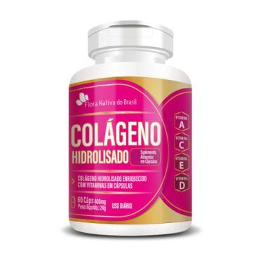 Imagem de Colágeno Hidrolisado Vitaminas A C E D 60 Capsulas 400mg Flora Nativa