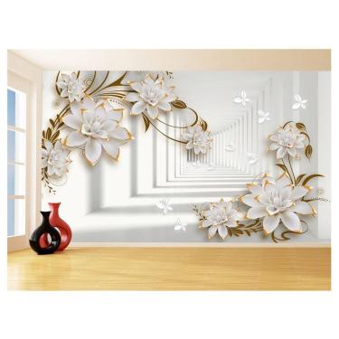 Imagem de Papel De Parede 3D Floral Textura Sala Flores 3,5M Xfl342