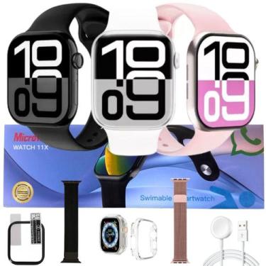 Imagem de Kit Smartwatch Relogio W11 X 47mm IA Gps Responde Whatzz Tela Amoled P