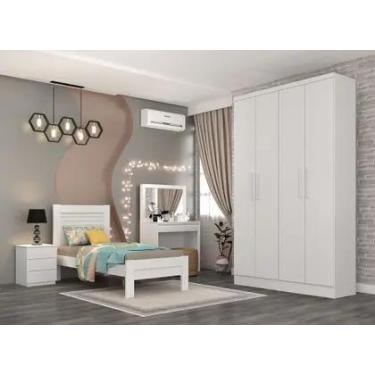 Imagem de Guarda Roupa Amsterdam 4 Portas Tcil Cor Neve - MOVEIS TCIL