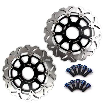 Imagem de Arashi Discos de freio dianteiro Rotores com parafusos de montagem para Suzuki GSXR 600 750 2004-2005 K4 K5, GSXR 1000 2003-2004 K3 K4, acessórios de substituição de motocicleta preto