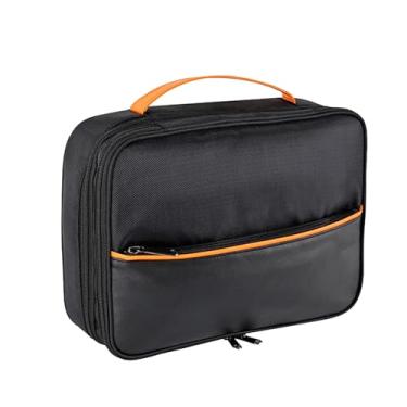 Imagem de Bolsa de armazenamento de cabos, organizador de acessórios eletrônicos, estojo de transporte portátil de 3 camadas de poliéster para carregador, cabos de dados de telefone, negócios, uso casual