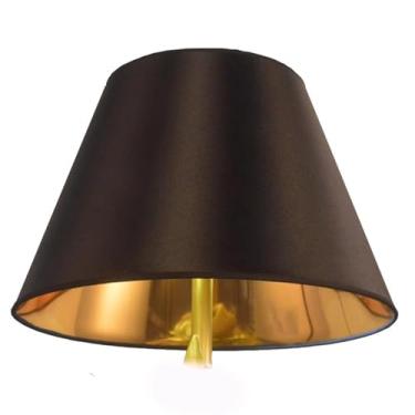 Imagem de lamp shades Abajur grande de tecido americano, luminária de mesa criativa, capa para abajur de chão, circular preto dourado(46cm/18.11")