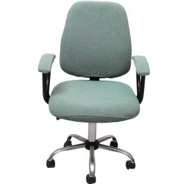 Imagem de Melaluxe Capa para cadeira de escritório com capas de apoio de braço, capa de cadeira de mesa elástica universal, capas de cadeira de computador - verde matcha