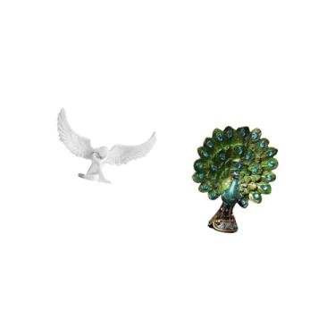 Imagem de Fenteer Estátua de Anjo Pavão em Resina, Ornamento de Escultura Elegante para Escritório, Quarto, Sala de Estar, Estante, Corredor, Mesa, Coleção de Inauguraç