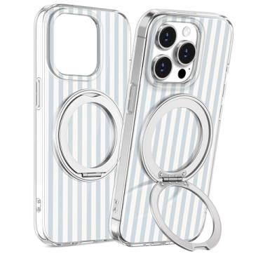 Imagem de Loheckle Capa para iPhone 15 Pro - Compatível com MagSafe Stand Mulheres Meninas Bonito Transparente Feminino Estética Kawaii Design Exclusivo Proteção TPU Macio Capa com Suporte Integrado para iPhone